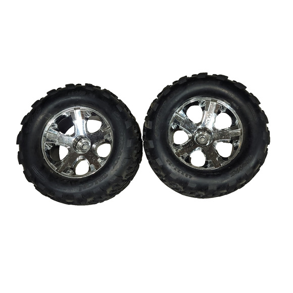 Traxxas Talon EXT 2.8" Pre-Mounted Tires w/RXT Wheels (2) (Black Chrome) w/12mm - Picture 1 of 3